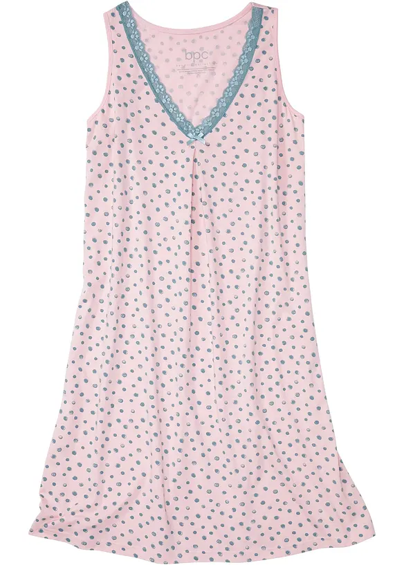 Kurzes Nachthemd aus softem Viskose-Mix in rosa von vorne - bonprix