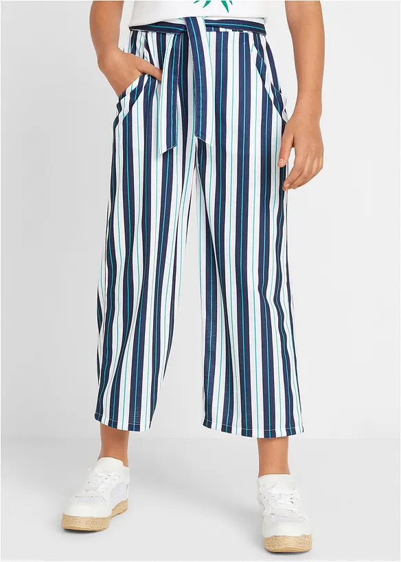 Palazzo-Hose mit elastischem Bund in blau von vorne - bonprix