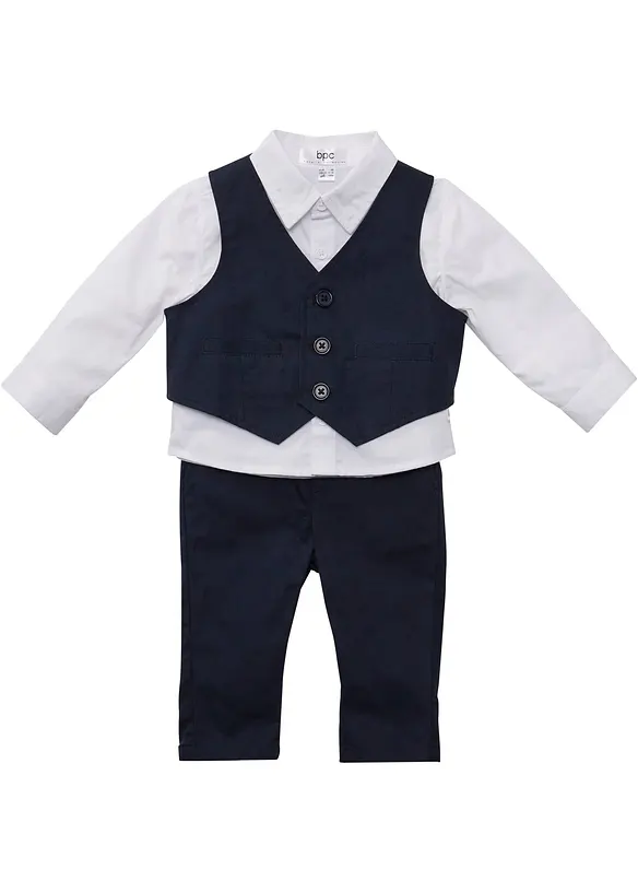 bonprix Baby Hemd + Weste + Hose (3-tlg. Set)