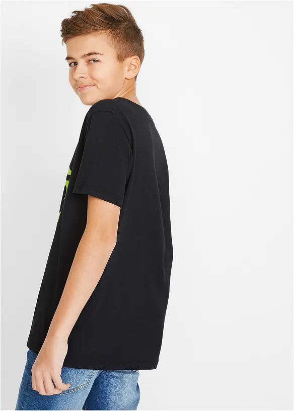 T-Shirt aus reiner Baumwolle in schwarz von hinten (im Anschnitt) - bonprix