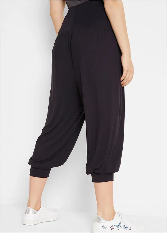 Haremshose aus softem Viskose-Mix in schwarz von hinten - bonprix