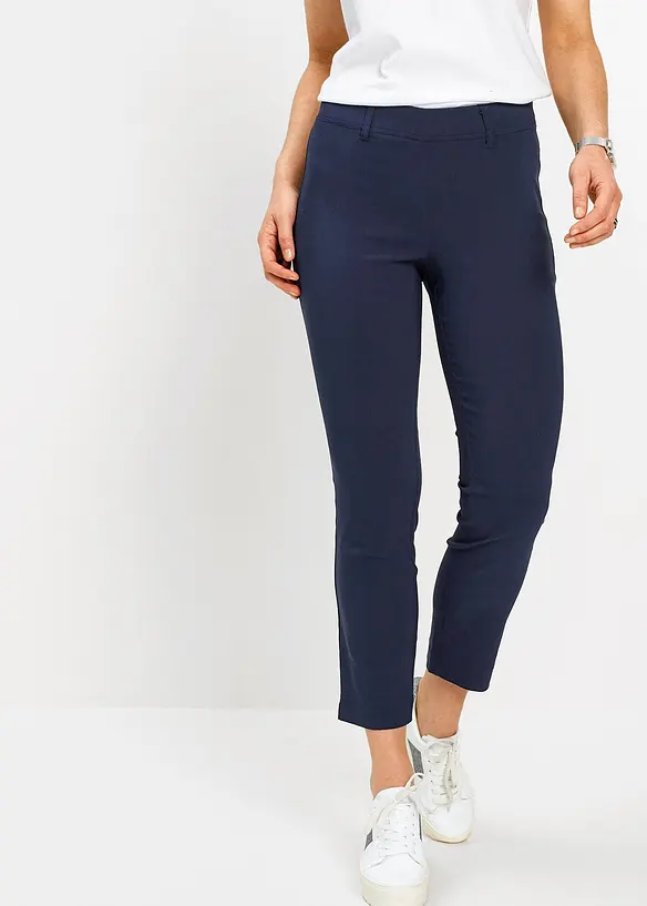 7/8-Hose aus elastischem Bengalin in blau von vorne - bonprix