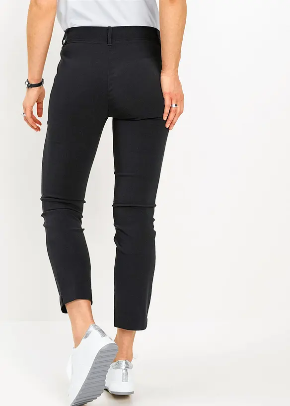 7/8-Hose aus elastischem Bengalin in schwarz von hinten - bonprix