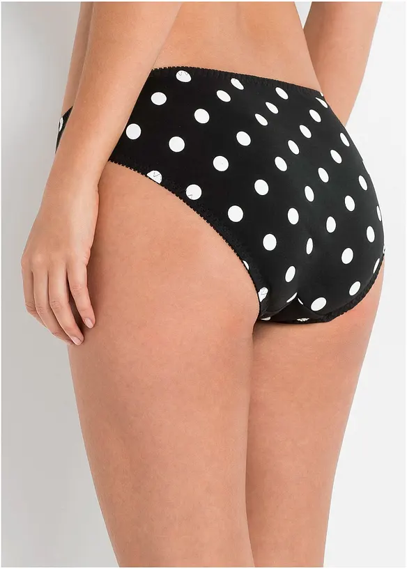 Slip Bio-Baumwolle (3er Pack) in schwarz von hinten - bonprix