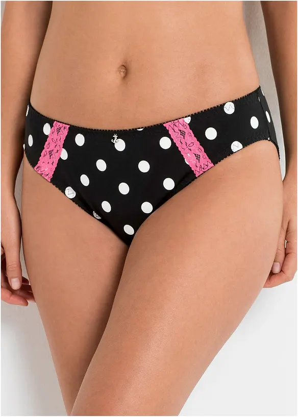 Slip Bio-Baumwolle (3er Pack) in schwarz von vorne - bonprix
