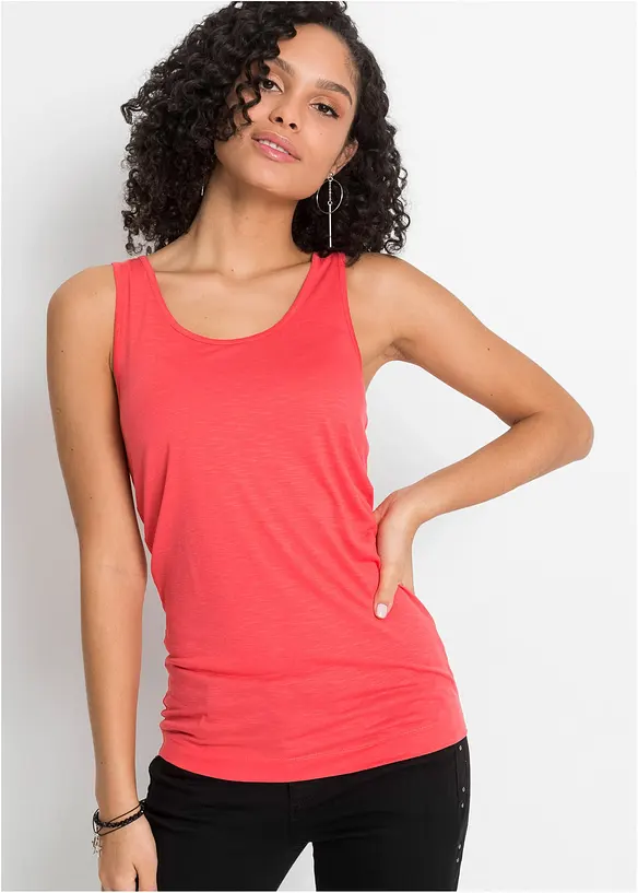 Top (2er-Pack) in rot von vorne (im Anschnitt) - bonprix