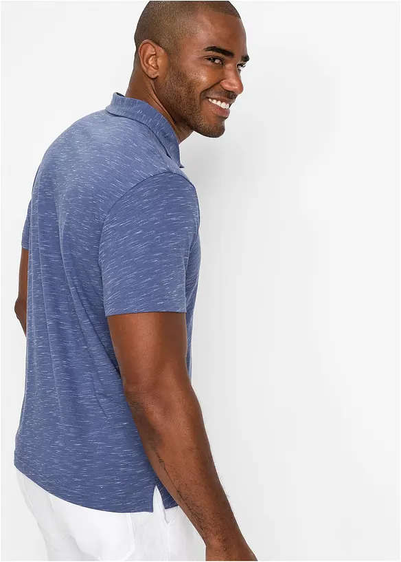 Poloshirt, Kurzarm in blau von hinten (im Anschnitt) - bonprix
