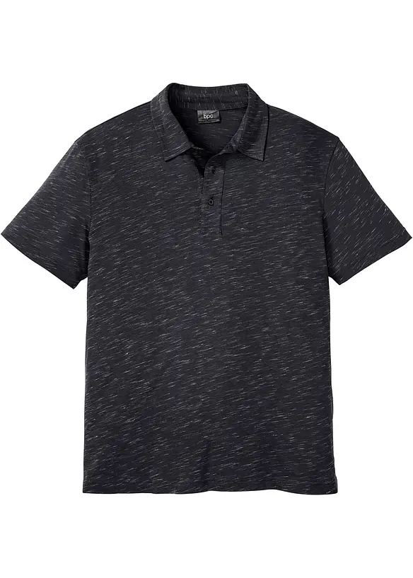 Poloshirt, Kurzarm in schwarz von vorne - bonprix