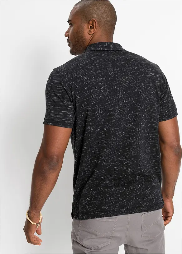 Poloshirt, Kurzarm in schwarz von hinten (im Anschnitt) - bonprix