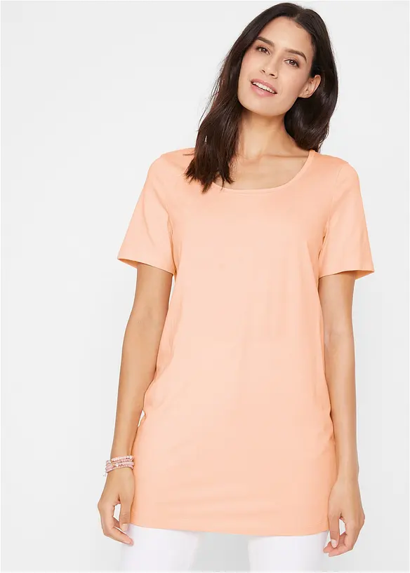 Long-Shirt, 2er-Pack in blau von vorne (im Anschnitt) - bonprix