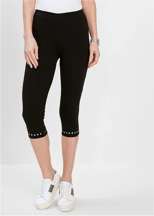 Capri-Leggings in schwarz von vorne - bonprix