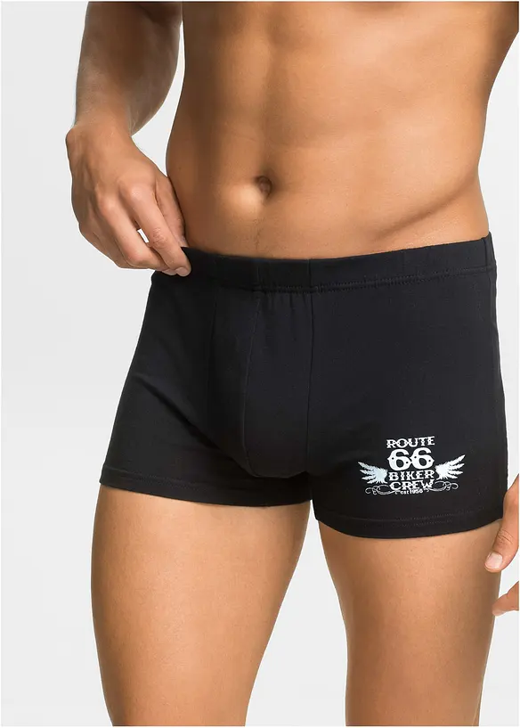 Boxershorts eng mit Baumwolle (3er Pack) in schwarz von vorne - bonprix