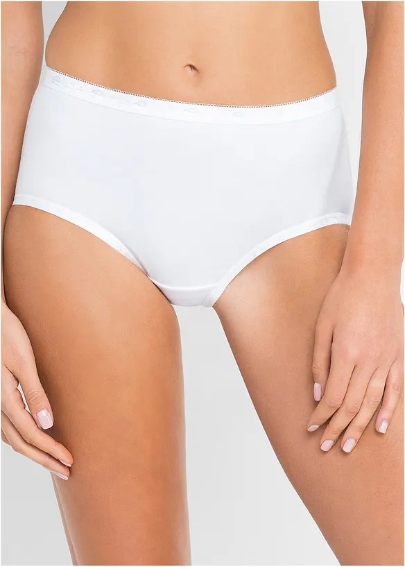 Maxislip  mit weicher Baumwolle (5er Pack) in weiß von vorne - bonprix