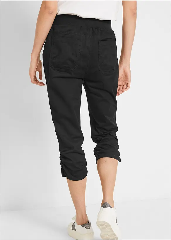 Capri-Hose aus Baumwoll-Mix in schwarz von hinten - bonprix