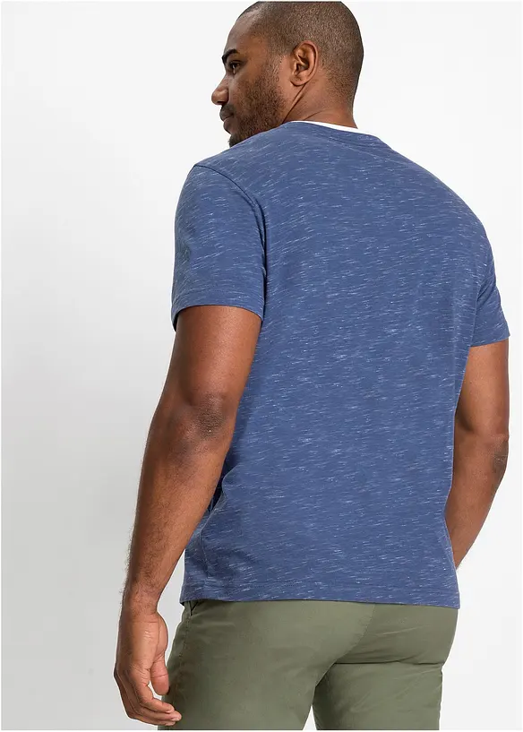 2-in-1 T-Shirt in Regular Fit in blau von hinten (im Anschnitt) - bonprix