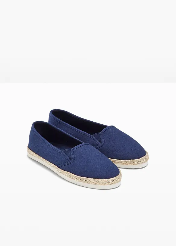Espadrilles in Bast-Optik in blau - bonprix