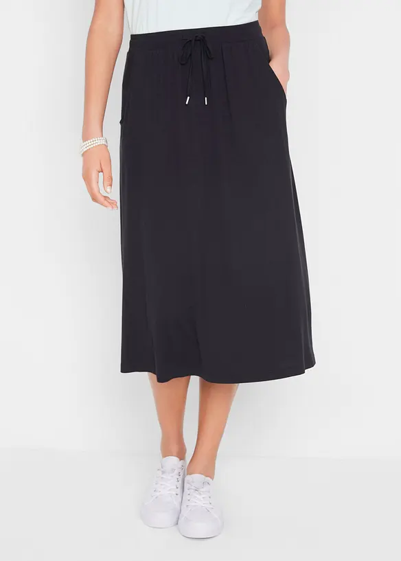 Jersey-Rock aus Baumwoll-Mix in schwarz von vorne - bonprix Jersey-Rock aus Baumwoll-Mix in schwarz von vorne - bonprix