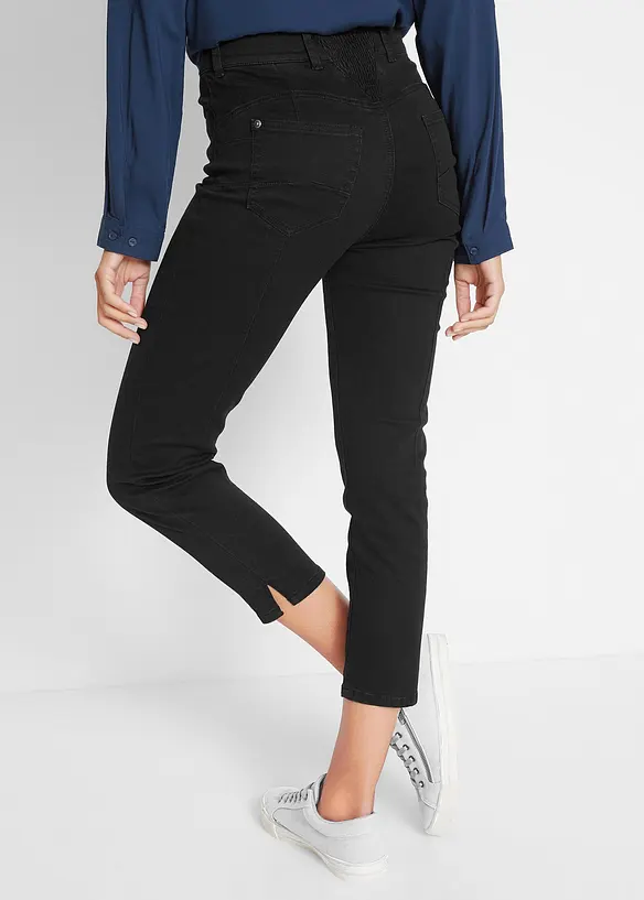 Slim-Fit-Jeans Mid Waist, Bequembund in schwarz von hinten - bonprix
