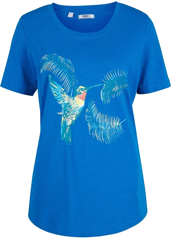 T-Shirt aus reiner Bio-Baumwolle in blau von vorne - bonprix T-Shirt aus reiner Bio-Baumwolle in blau von vorne - bonprix