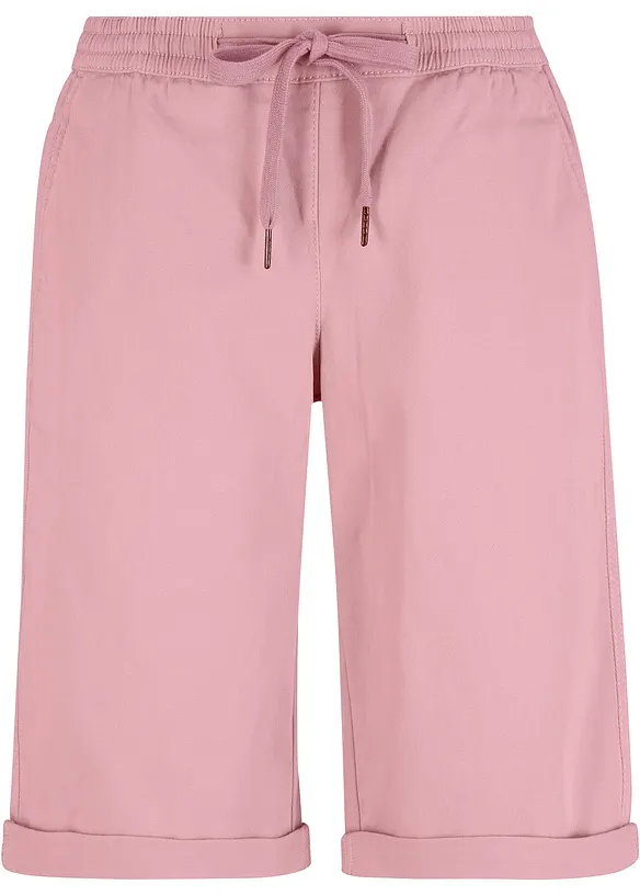 Bermuda mit Bequembund aus Baumwoll-Mix in rosa von vorne - bonprix