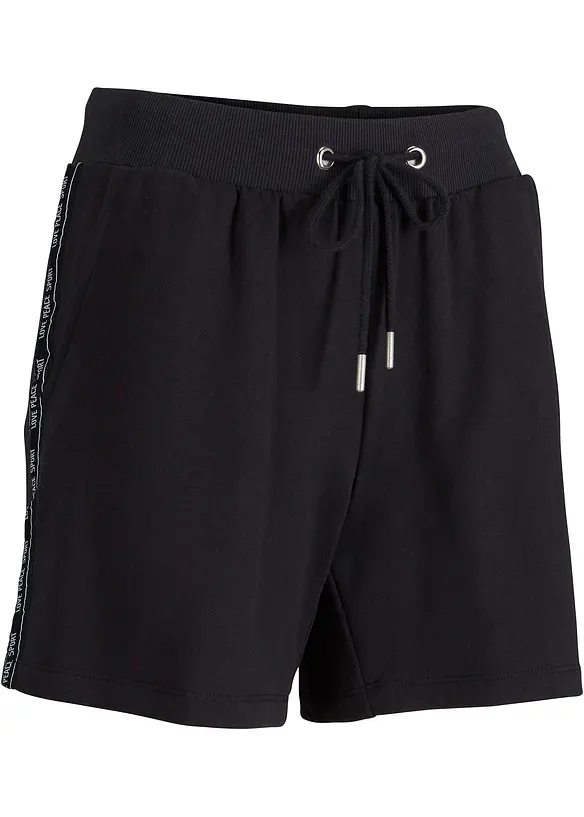 Sweat-Shorts in schwarz von vorne - bonprix