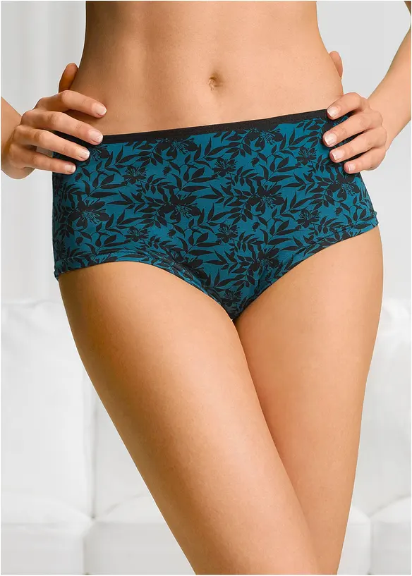 Maxipanty (4er Pack) mit Bio-Baumwolle in schwarz von vorne - bonprix