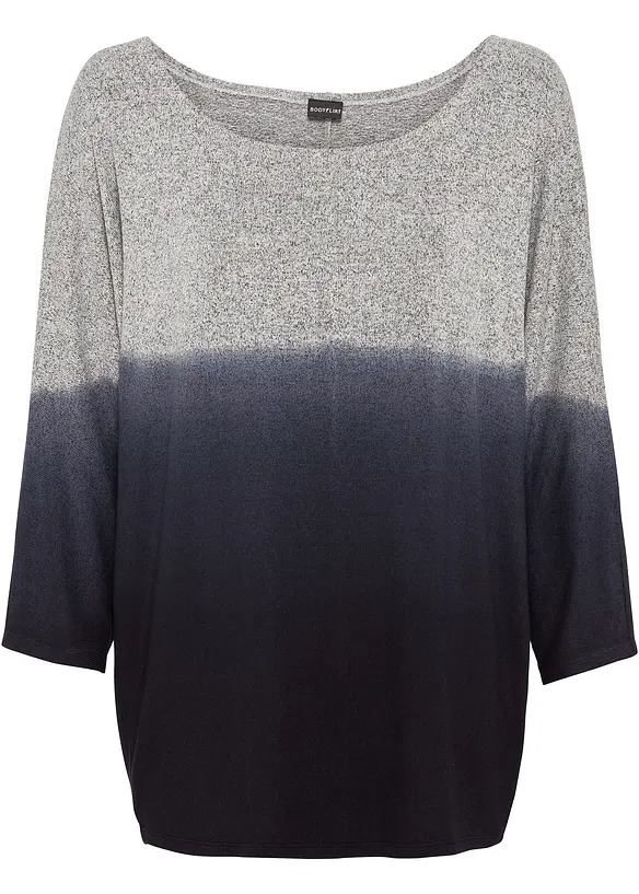 Oversize-Shirt mit Farbverlauf in grau von vorne - bonprix