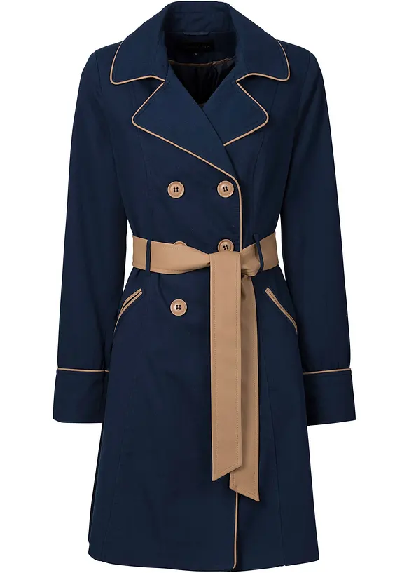 Trenchcoat in A-Linie in blau - bonprix