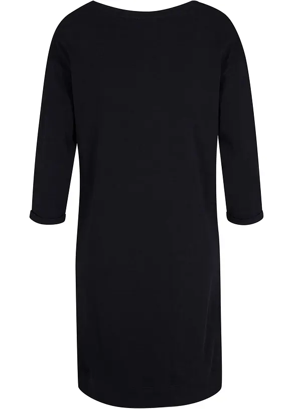 Sweatkleid, 3/4-Arm, innen weich angeraut in schwarz von hinten - bonprix Sweatkleid, 3/4-Arm, innen weich angeraut in schwarz von hinten - bonprix