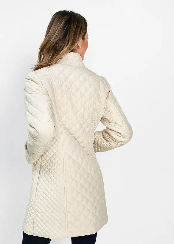 Kurz-Steppmantel in beige von hinten (Totalaufnahme) - bonprix