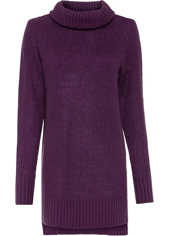 Long-Strickpullover in lila von vorne - bonprix