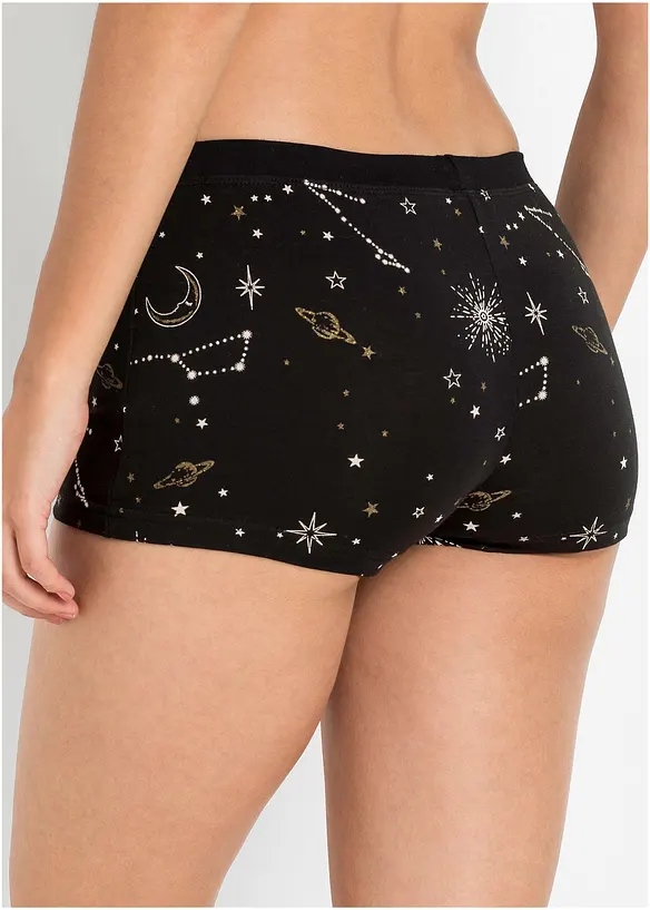 Boxer mit Baumwolle (4er Pack) in schwarz von hinten - bonprix