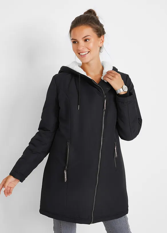Übergangsjacke in schwarz von vorne (im Anschnitt) - bonprix