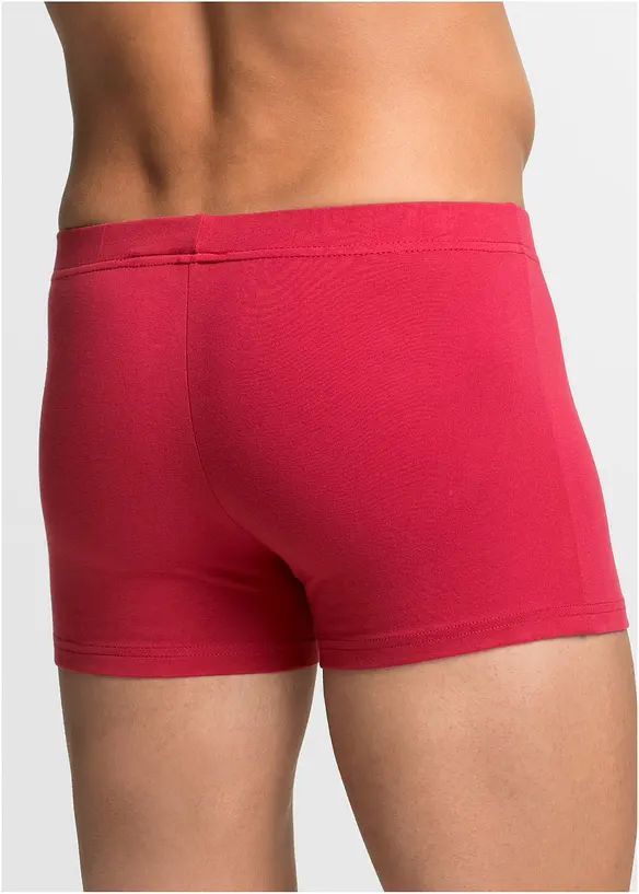 Boxershorts eng mit Baumwolle (3er Pack) in rot von hinten - bonprix