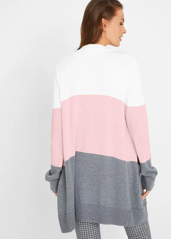 Weite Strickjacke, Langarm in weiß von hinten (im Anschnitt) - bonprix