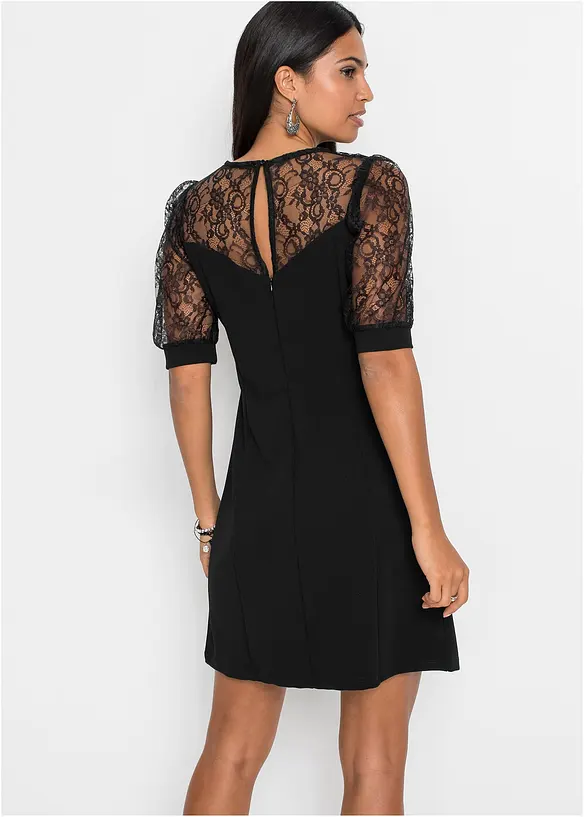 Minikleid in schwarz von hinten (Totalaufnahme) - bonprix