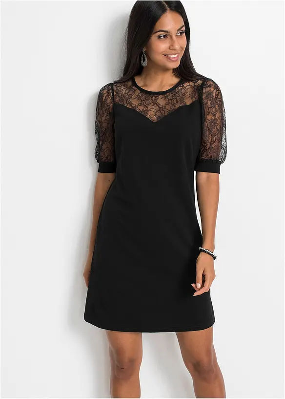 Minikleid in schwarz von vorne (Totalaufnahme) - bonprix