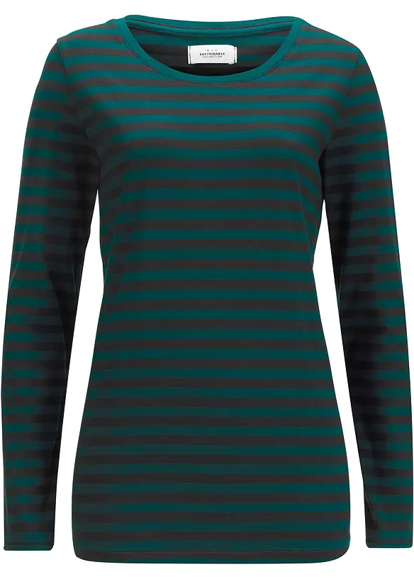 Langarmshirt mit reiner Bio-Baumwolle in schwarz von vorne - bonprix Langarmshirt mit reiner Bio-Baumwolle in schwarz von vorne - bonprix