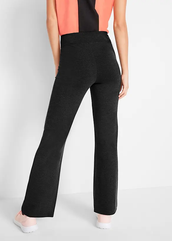 Baumwoll-Sporthose, Bootcut (2er Pack) in schwarz von hinten - bonprix