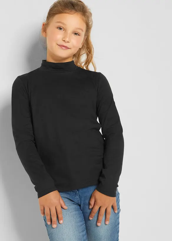 Rollkragenshirt (2er Pack) in weiß von vorne (im Anschnitt) - bonprix