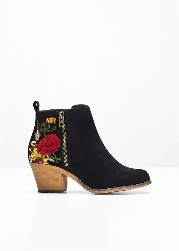 Cowboy-Boots mit Stickerei in schwarz von vorne - bonprix