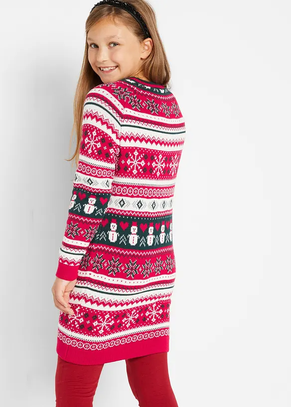 Strickkleid in rot von hinten (Totalaufnahme) - bonprix