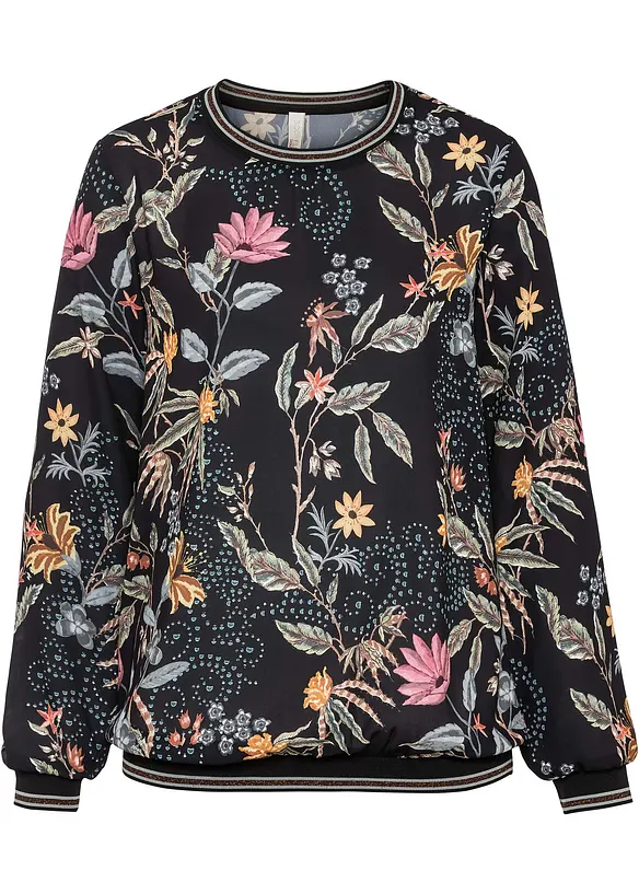 Blusenshirt in schwarz von vorne - bonprix