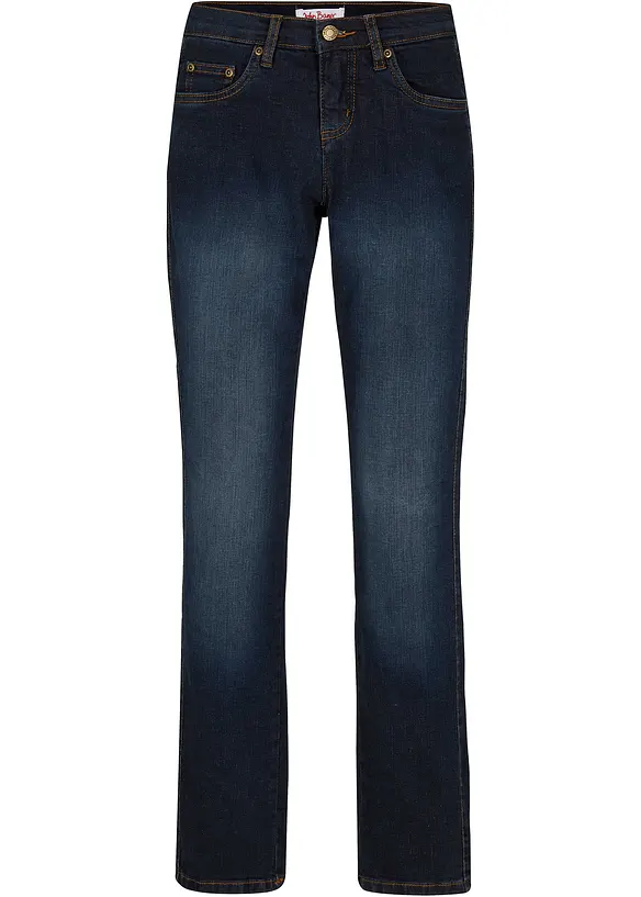 Straight Jeans High Waist, Shaping in blau von vorne - bonprix