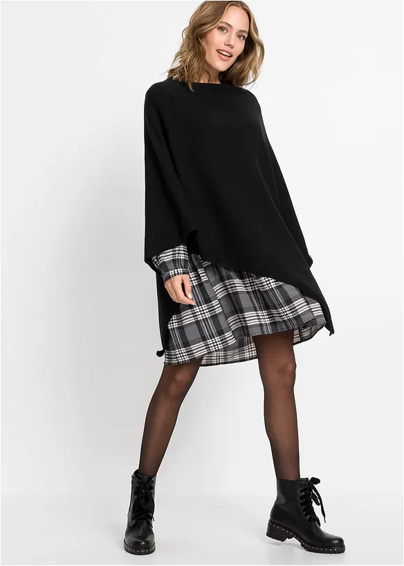 Poncho in schwarz im Look von vorne (Totalaufnahme) - bonprix