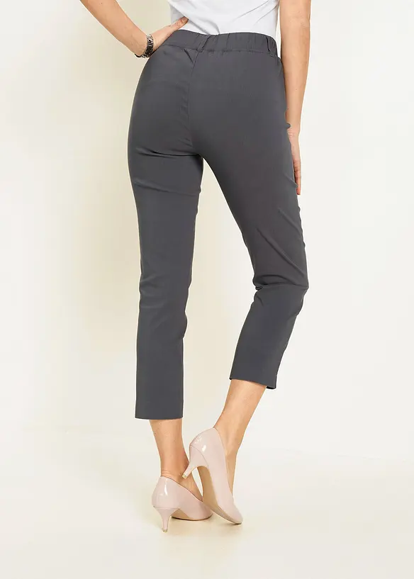 7/8-Hose aus elastischem Bengalin in grau von hinten - bonprix
