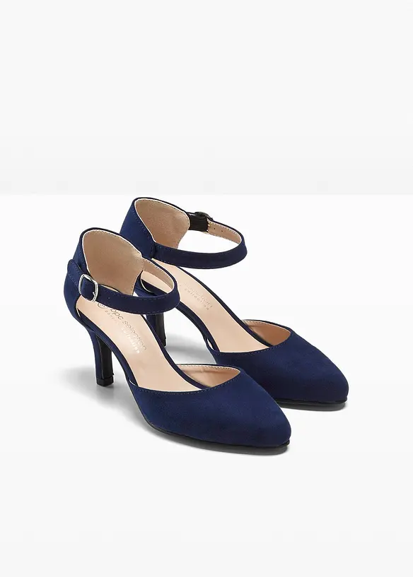 Spangenpumps mit schmalem Absatz in blau - bonprix