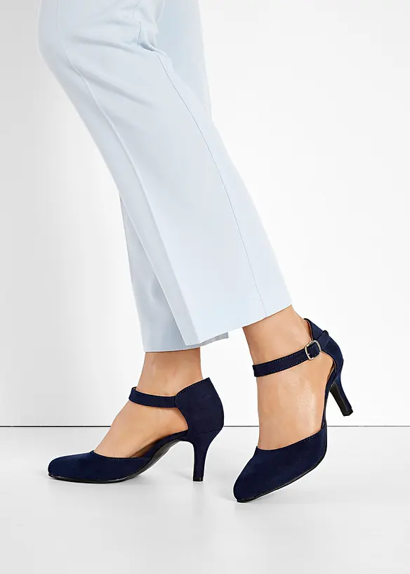 Spangenpumps mit schmalem Absatz in blau - bonprix