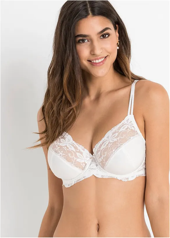 BH mit feiner Spitze (2er Pack) in rosa von vorne (im Anschnitt) - bonprix