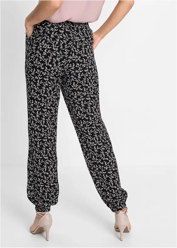 Schlupfhose aus reiner Viskose in schwarz von hinten - bonprix Schlupfhose aus reiner Viskose in schwarz von hinten - bonprix